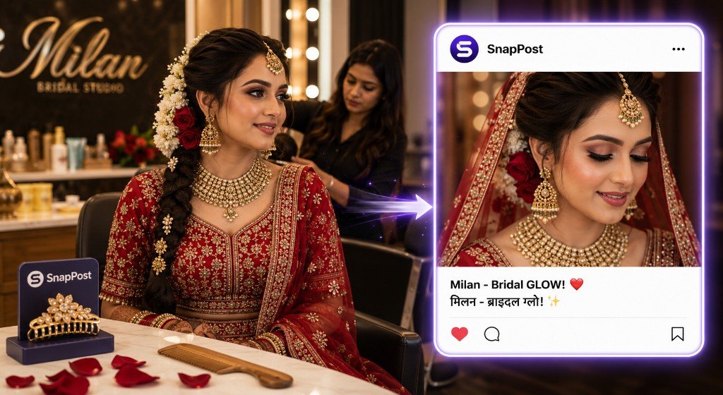 Salon turning bridal looks into social posts with SnapPost